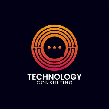Modern Technology Consulting logo template designs vector illustration Stock Illustration