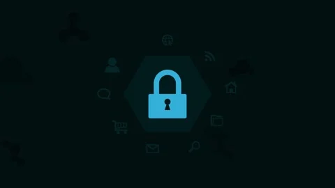 Modern technology cyber security lock and unlock Stock Footage 295587669