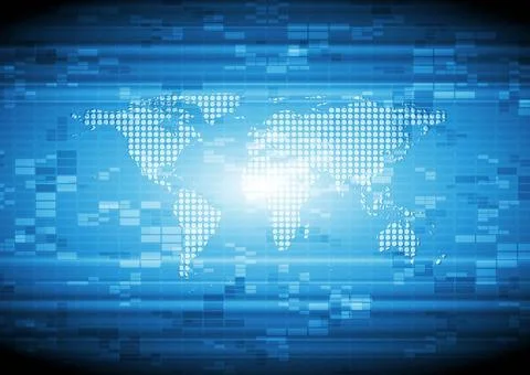 Modern technology design with world map. Eps 10 vector background Modern t... Stock Photos