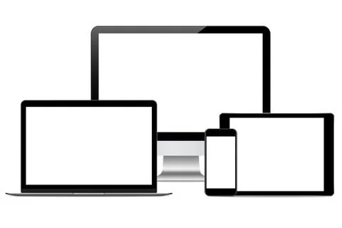 Modern technology device vector drawing on white background Stock Illustration