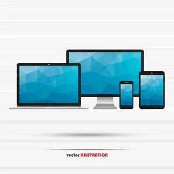 Modern technology devices Stock Illustration