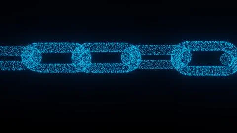 Modern technology. Digital chain. Blockchain. Abstract background. 3D render. Stock Illustration