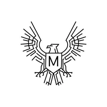 Modern Technology Eagle Logo Design Template: Vector Illustration. Stock Illustration