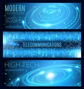 Modern technology, high tech and telecommunication Stock Illustration