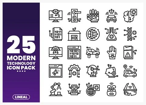 Modern Technology Icons for Digital Projects Stock Illustration