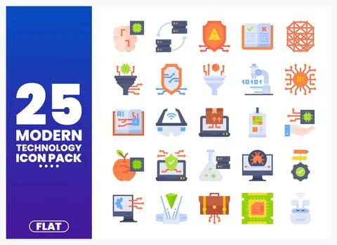 Modern technology icons for digital projects Stock Illustration
