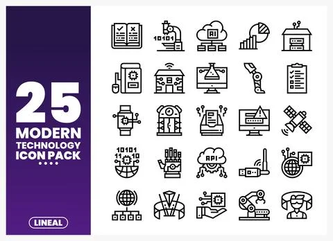 Modern technology icons. diverse digital symbols for innovation and connect.. イラスト素材