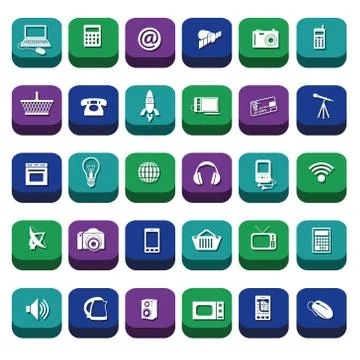 Modern technology icons Illustrazione stock