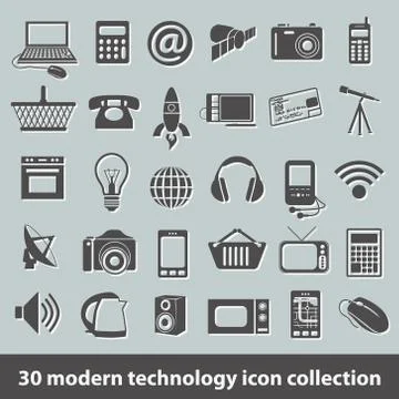 Modern technology icons Stock Illustration