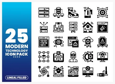 Modern Technology Icons Stock Illustration