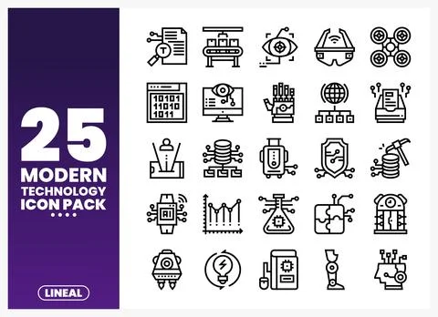 Modern Technology Icons. representing innovation and digital transformation.. 스톡 일러스트