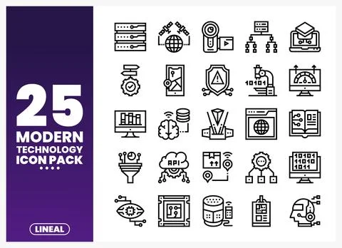 Modern Technology Icons Vector Pack イラスト素材