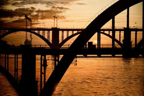 Modern technology industrialization bridges Foto stock