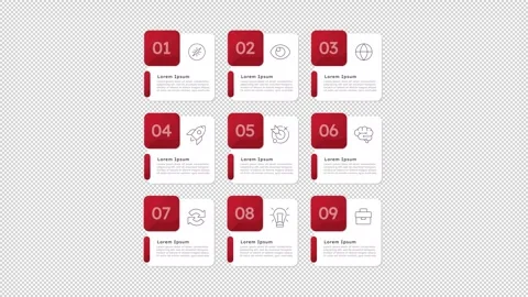 Modern technology infographic 9 steps template animation Stock Footage 333750989
