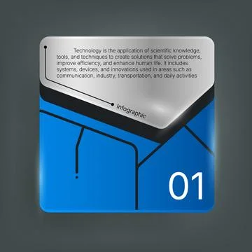 Modern technology infographic banner template with abstract blue design Stock Illustration