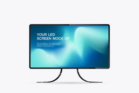 Modern technology LED Screen Mockup in 3Ds of Realistic screen light box. I.. Stock Illustration