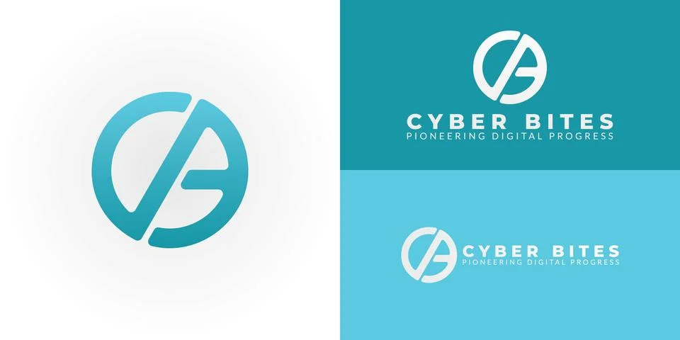 Modern technology logo featuring abstract CB initials within a sleek circle. Stock-Illustration