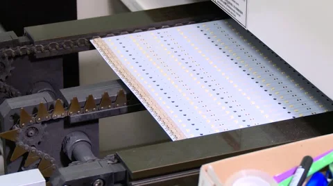 Modern technology. Machine manufactures LEd panel Video stock 68501171