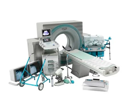 Modern technology in the medical technic 3d render on white no shadow Stock Illustration