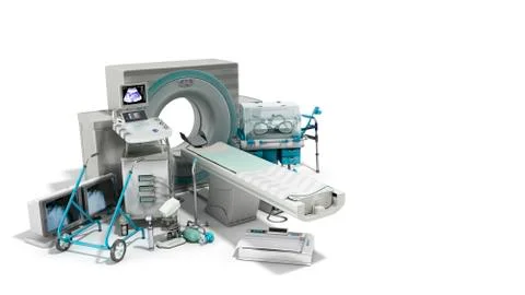 Modern technology in the medical technic 3d render on white イラスト素材