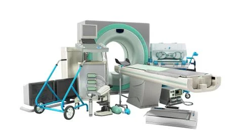 Modern technology in the medical technic 3d render on white no shadow イラスト素材
