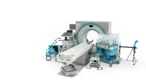 Modern technology in the medical technic 3d render on white イラスト素材