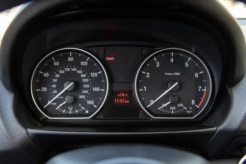 Modern technology in older car. Stock Photos