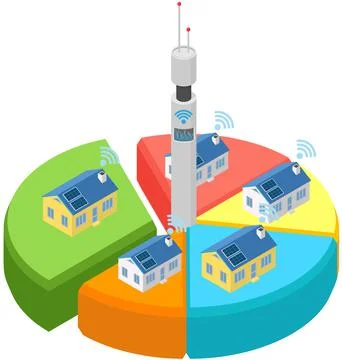 Modern technology for remote controlling smart home system using Wi-Fi or Ilustración de archivo