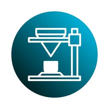 Modern technology represented by a 3d printer icon, illustrating innovation.. Stock Illustration