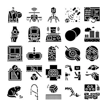 Modern technology science industry and healthcare icons イラスト素材