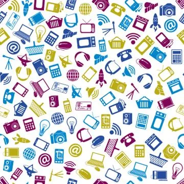 Modern technology seamless pattern Stock Illustration