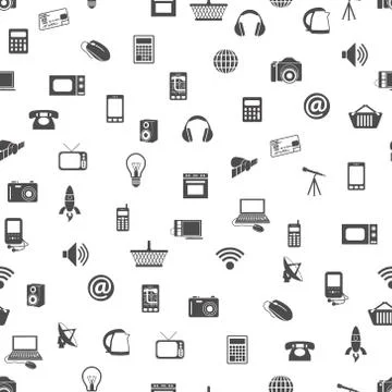 Modern technology seamless pattern Stock Illustration