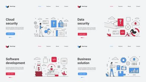This is a modern technology security web template vector illustration showcasing 스톡 일러스트