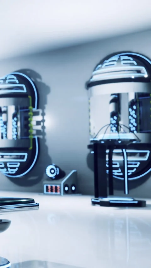 Modern technology setup in a laboratory with advanced machines and tools Stock Footage 331394204