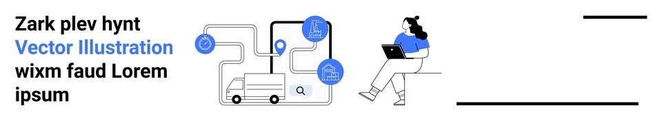Modern technology showcasing planning and navigation tools, remote work setup Stock Illustration