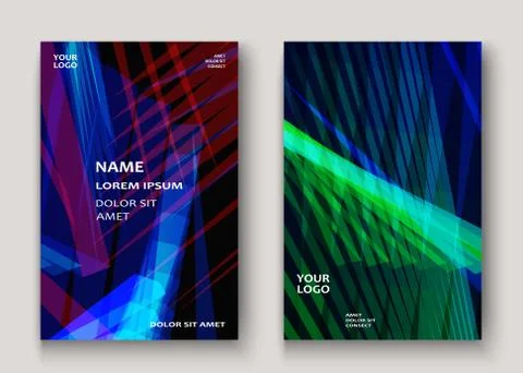 Modern technology striped abstract covers design. Neon lines bac Stock Illustration