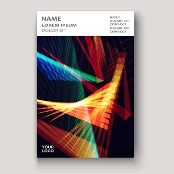 Modern technology striped abstract covers design. Neon lines bac Stock Illustration