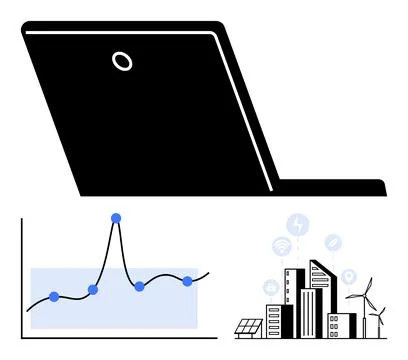 Modern Technology in Sustainable Urban Development Scene with Data Analytic.. 스톡 일러스트