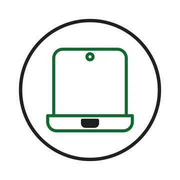 Modern technology symbol featuring a mobile device within a circular frame .. Stock Illustration