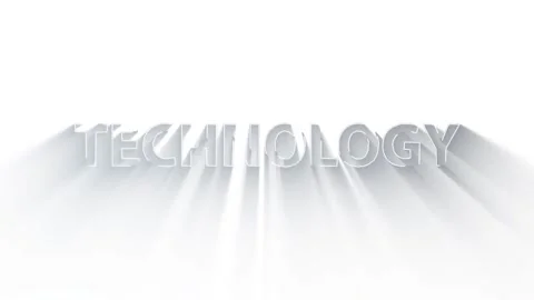 Modern Technology Text Word Name Design with Shadows on White Background Vídeos de archivo 296170944