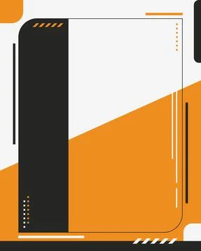 Modern technology vector template bold orange and grey geometric layout wit.. Stock Illustration