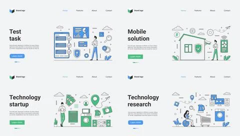 A modern technology web template vector illustration designed specifically for 스톡 일러스트