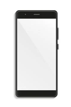 Modern telephone with blank touchscreen isolate on white for design. Vector i Stock Illustration