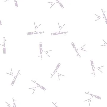 Modern telescope glyph vector seamless pattern イラスト素材