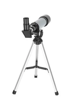 Modern telescope isolated Stock Photos