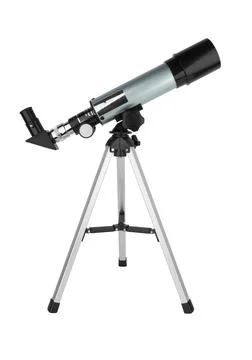 Modern telescope isolated Stock Photos
