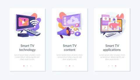 Modern television technology app interface template. Ilustración de archivo