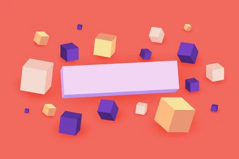 Modern template with 3d cubes, empty space for text Stock Illustration