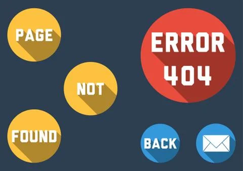 Modern template for Error 404 - Page not found with colorful bubbles Stock Illustration