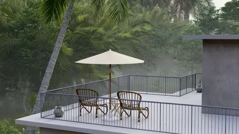 Modern Terrace Space Stock Footage 311591303